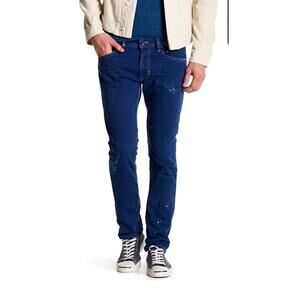 Diesel D.N.A Thavar Blue Denim Mid Rise Distressed Men's Skinny Jeans 38 NWOT